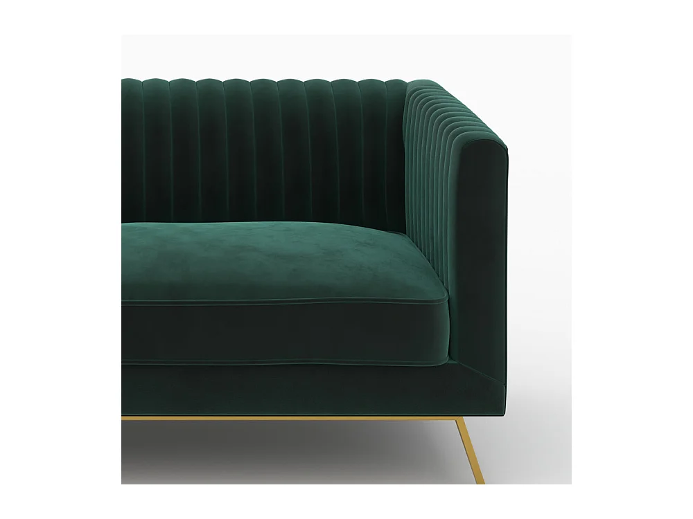 Ensemble canapés en velours vert 5 places - Gatsby