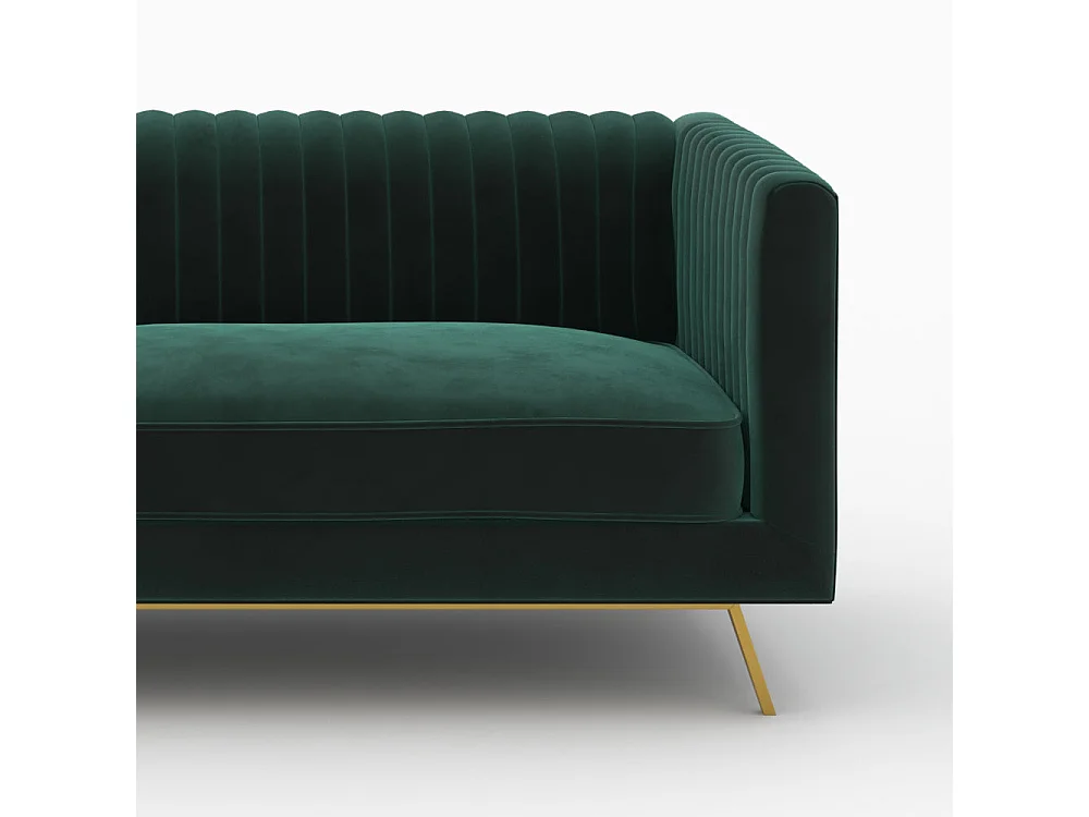 Ensemble canapés en velours vert 5 places - Gatsby