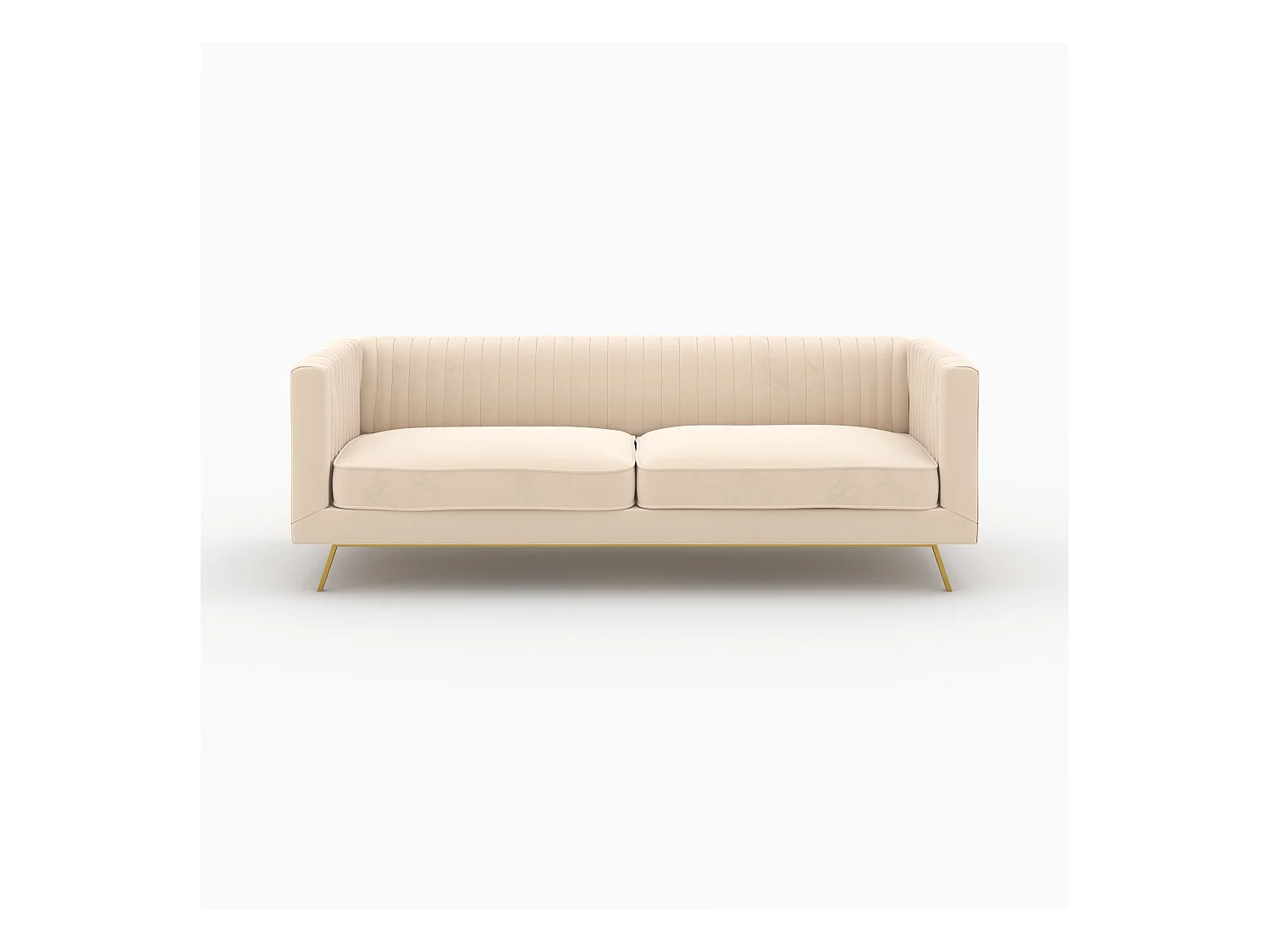 Ensemble canapés en velours beige 5 places - Gatsby