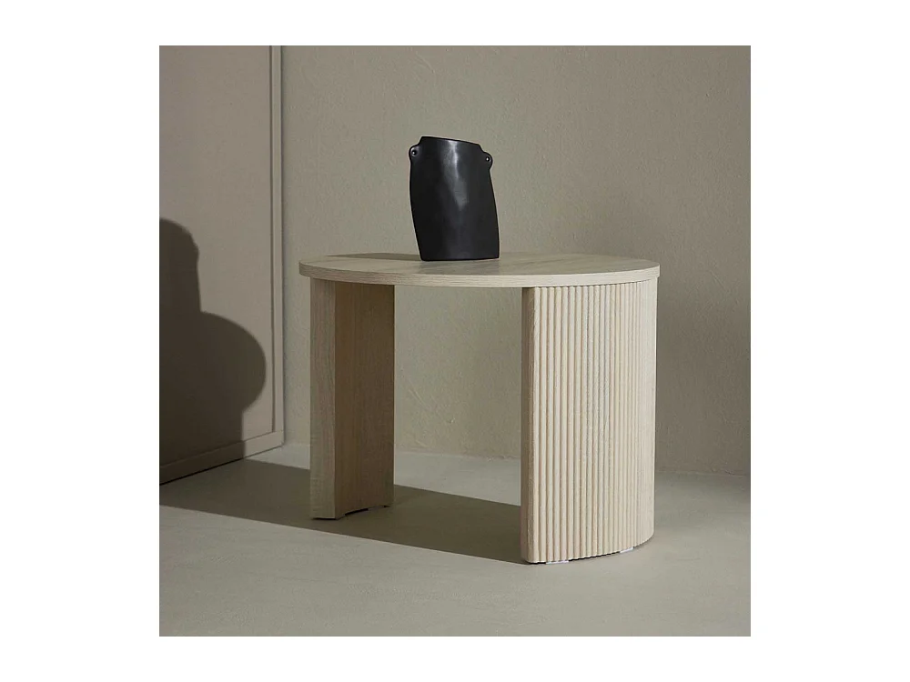 Table Basse Nervurée "Bristol" 60cm Naturel