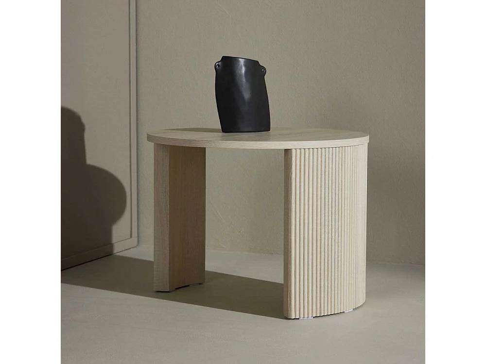 Table Basse Nervurée "Bristol" 60cm Naturel