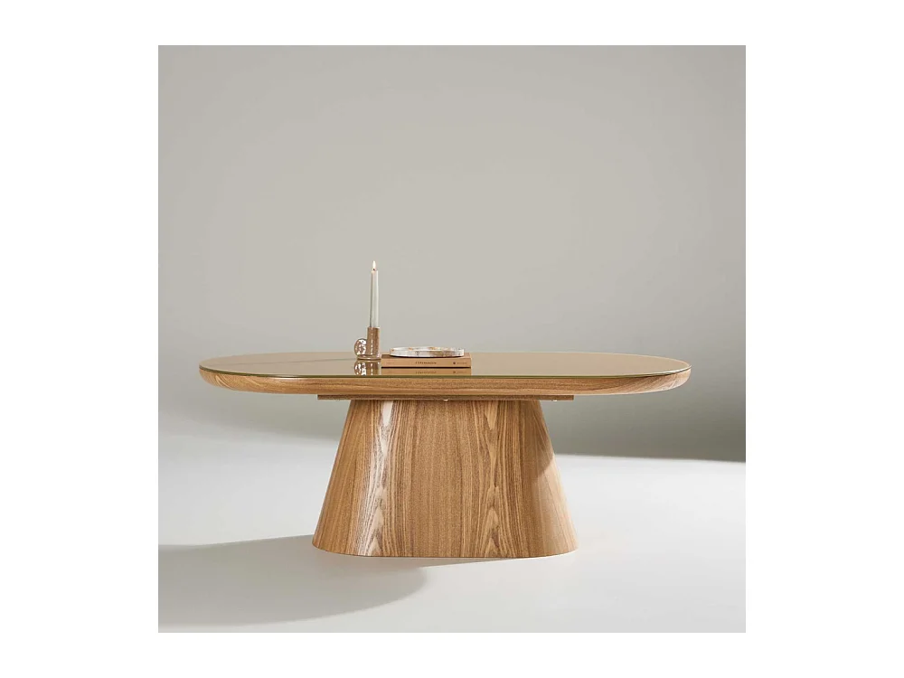 Table Basse en Verre "Castor" 120cm Naturel