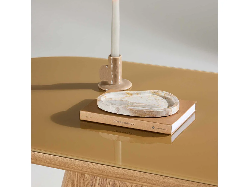 Table Basse en Verre "Castor" 120cm Naturel