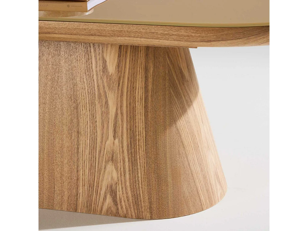 Table Basse en Verre "Castor" 120cm Naturel