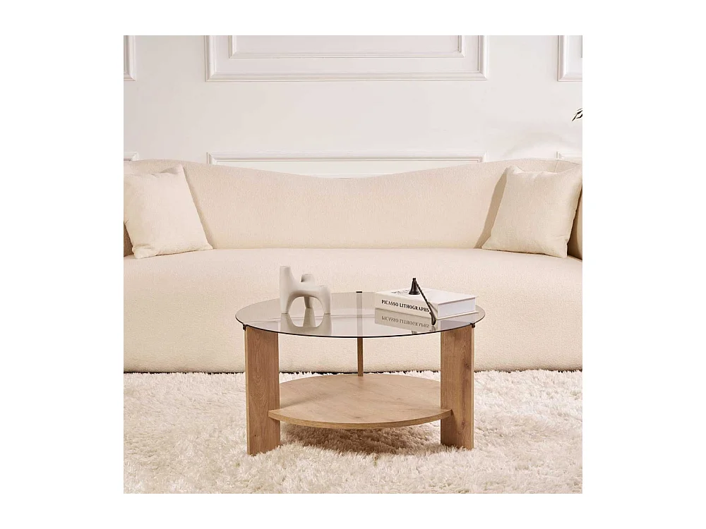 Table basse ronde en verre Clara