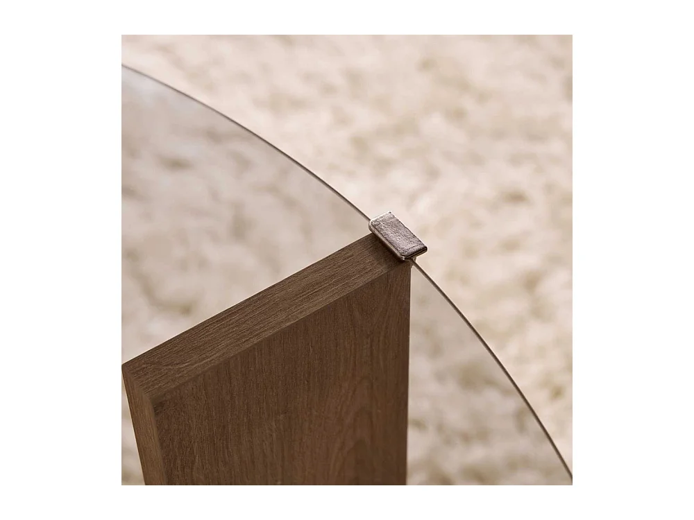 Table basse ronde en verre Clara