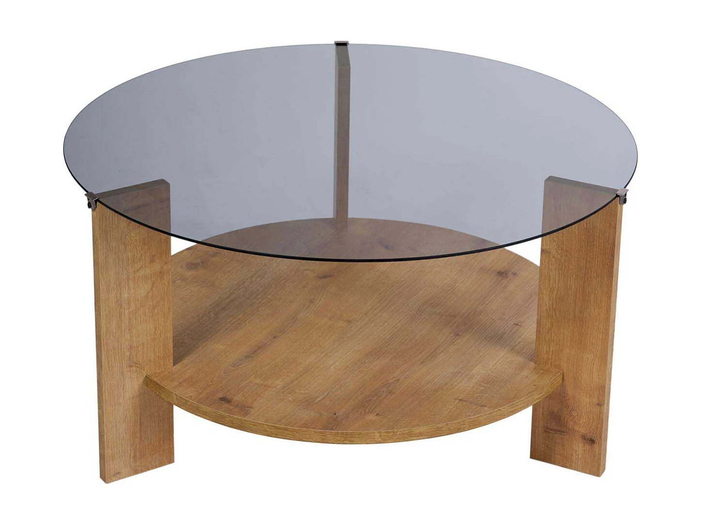 Table basse ronde en verre Clara