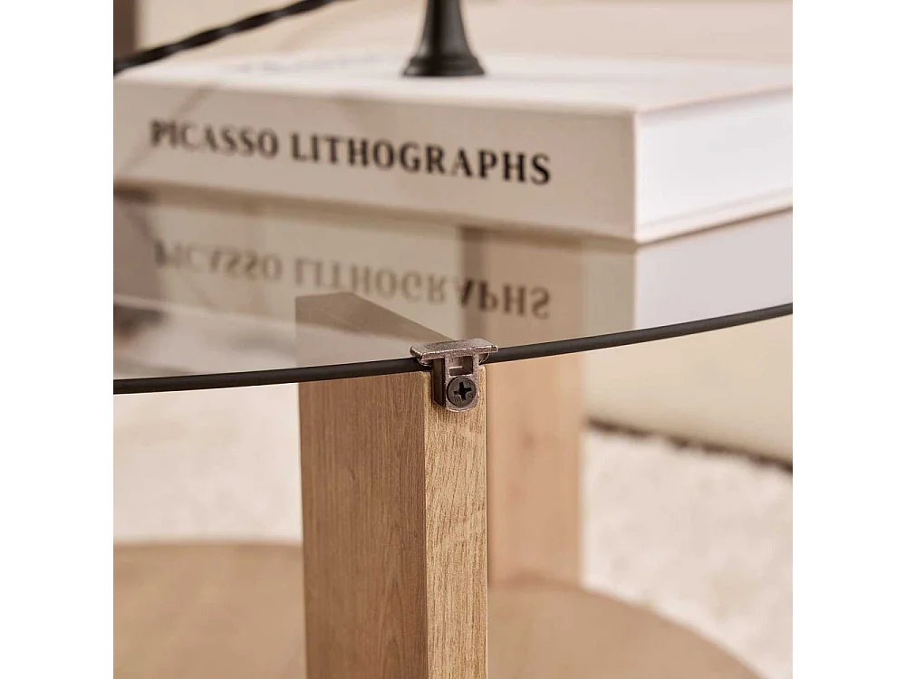 Table basse ronde en verre Clara