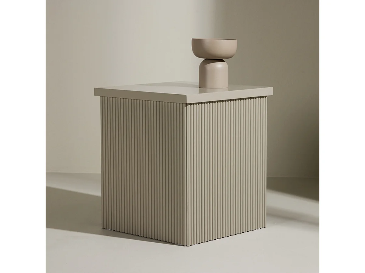 Table d'Appoint Design "Lenox" 45cm Beige