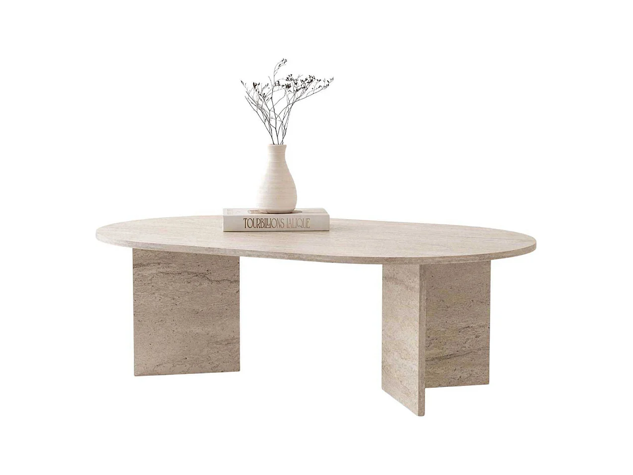 Table basse ovale en aggloméré Oscar