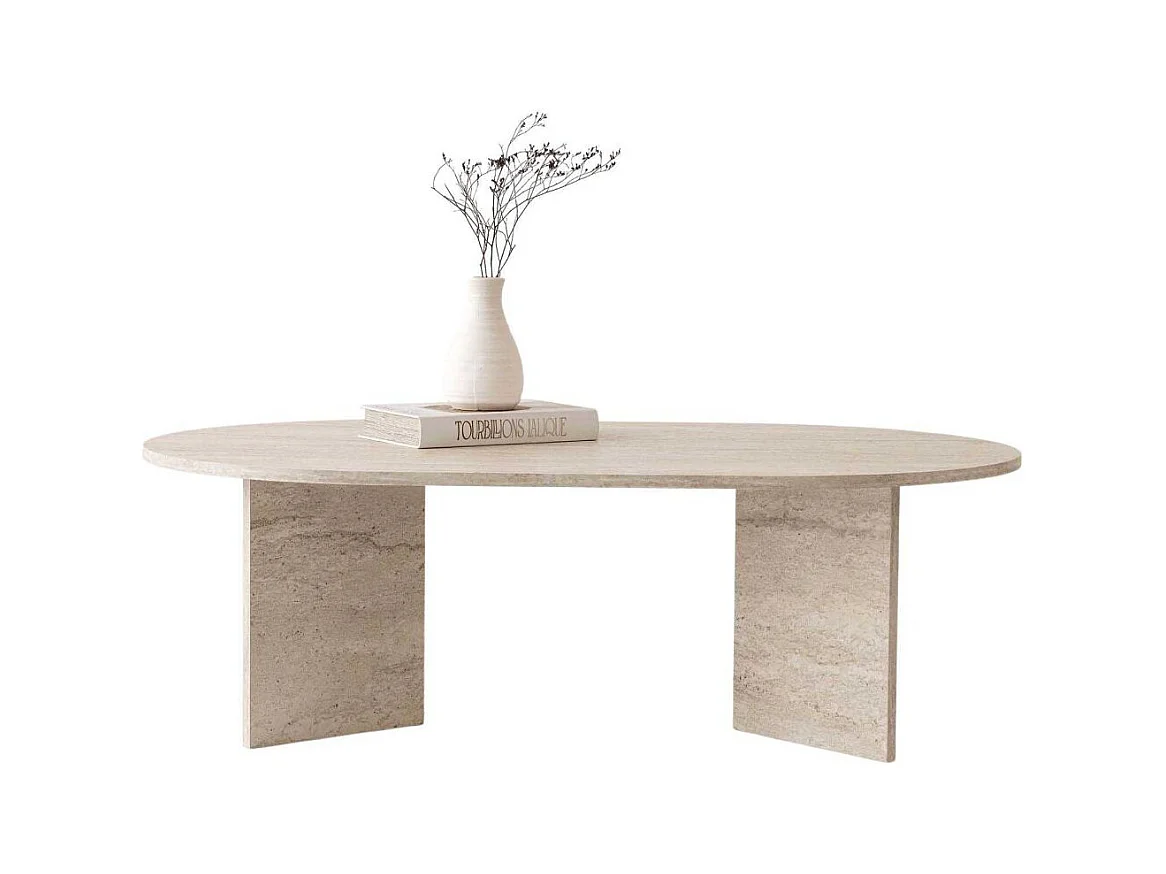 Table basse ovale en aggloméré Oscar