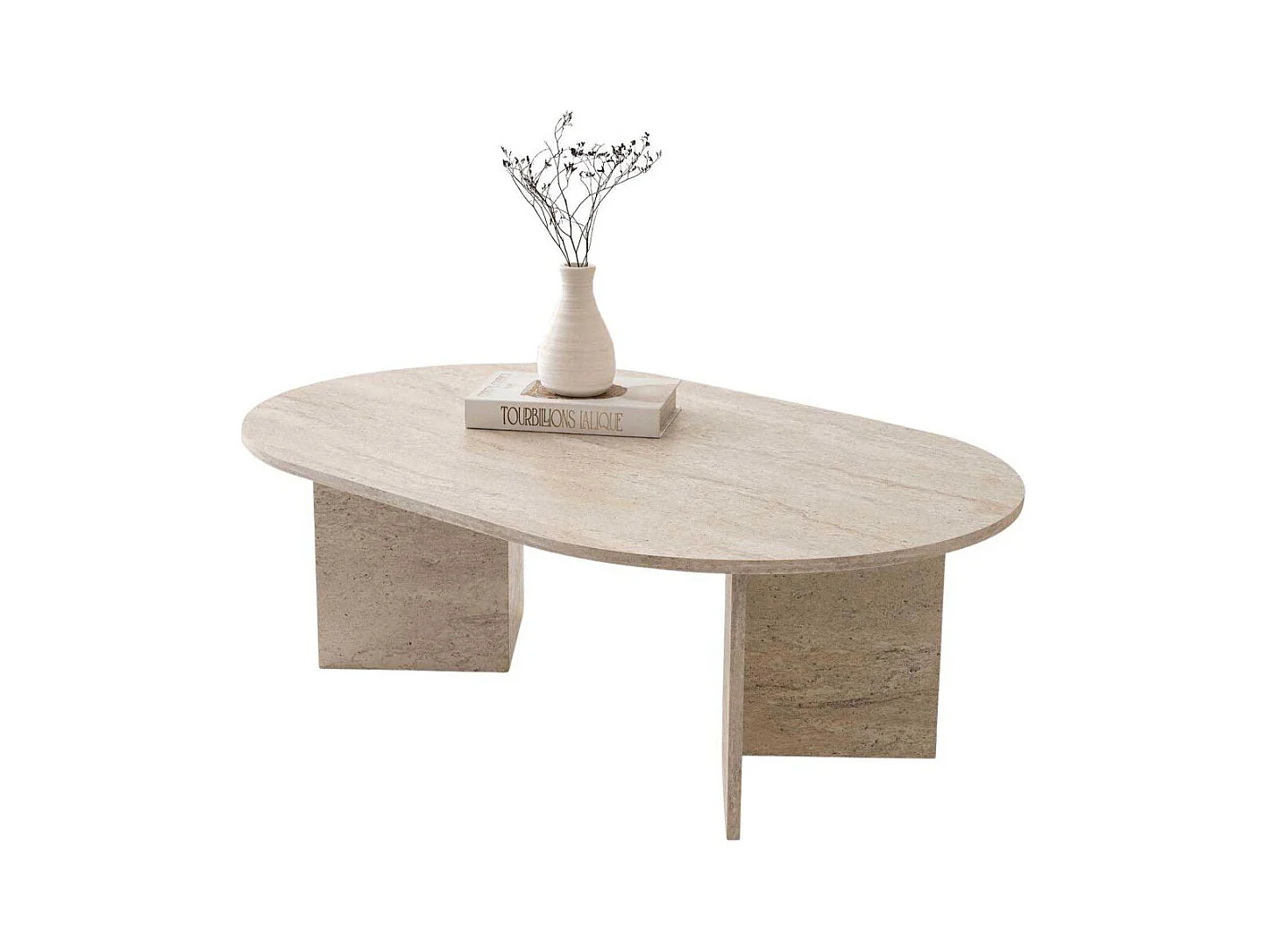 Table basse ovale en aggloméré Oscar