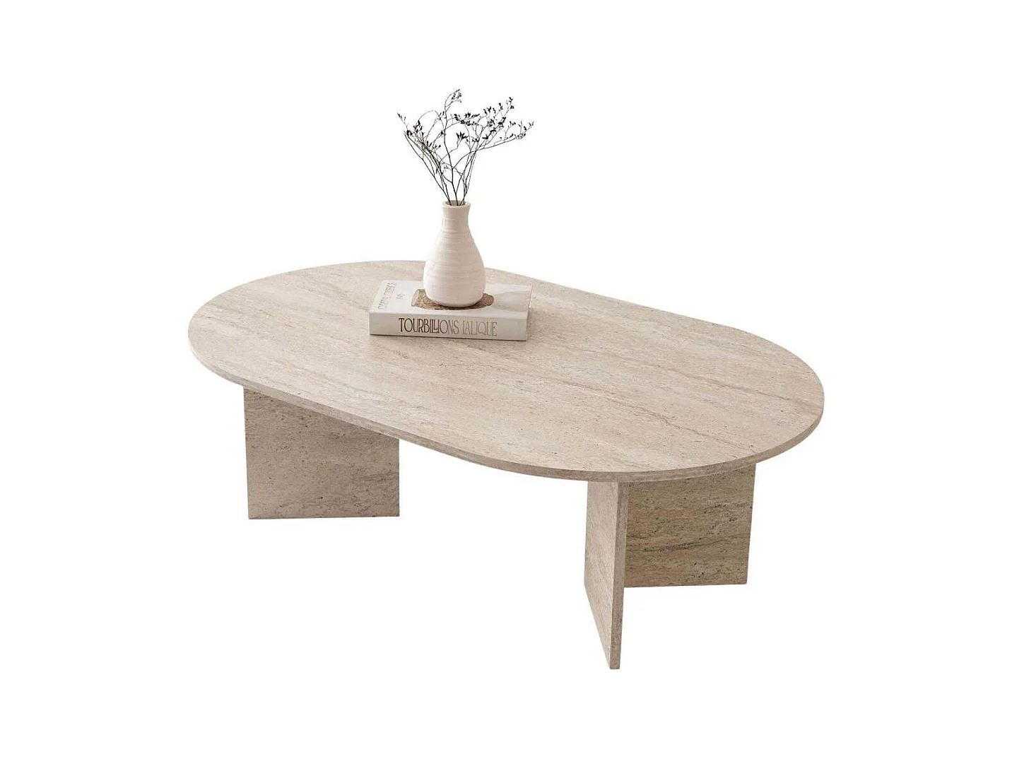 Table basse ovale en aggloméré Oscar