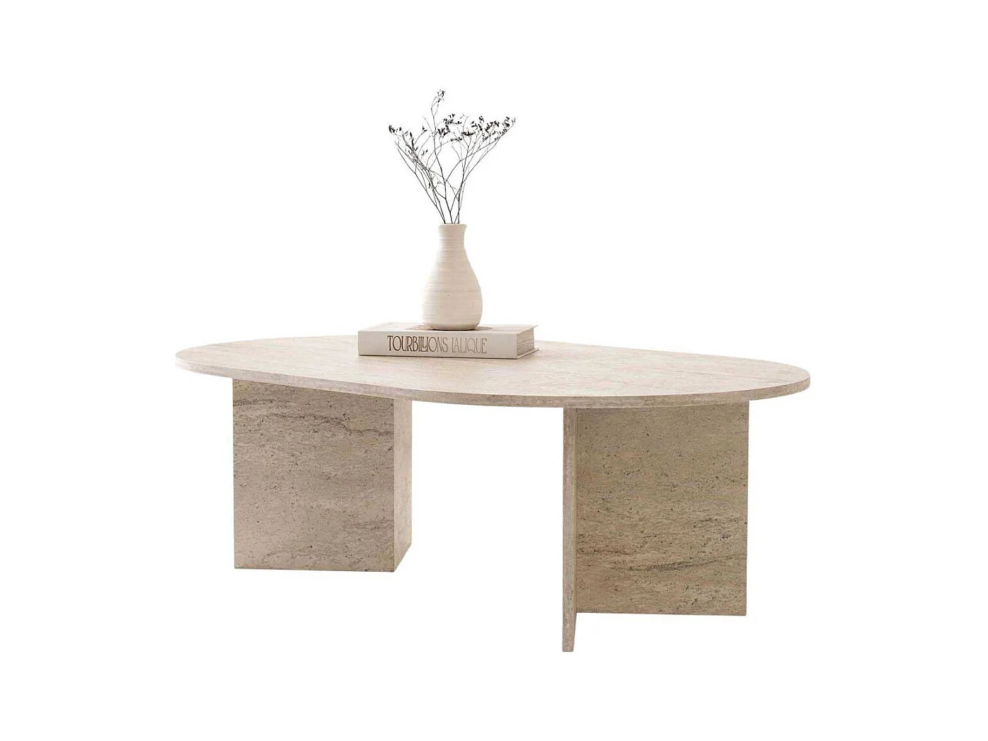 Table basse ovale en aggloméré Oscar