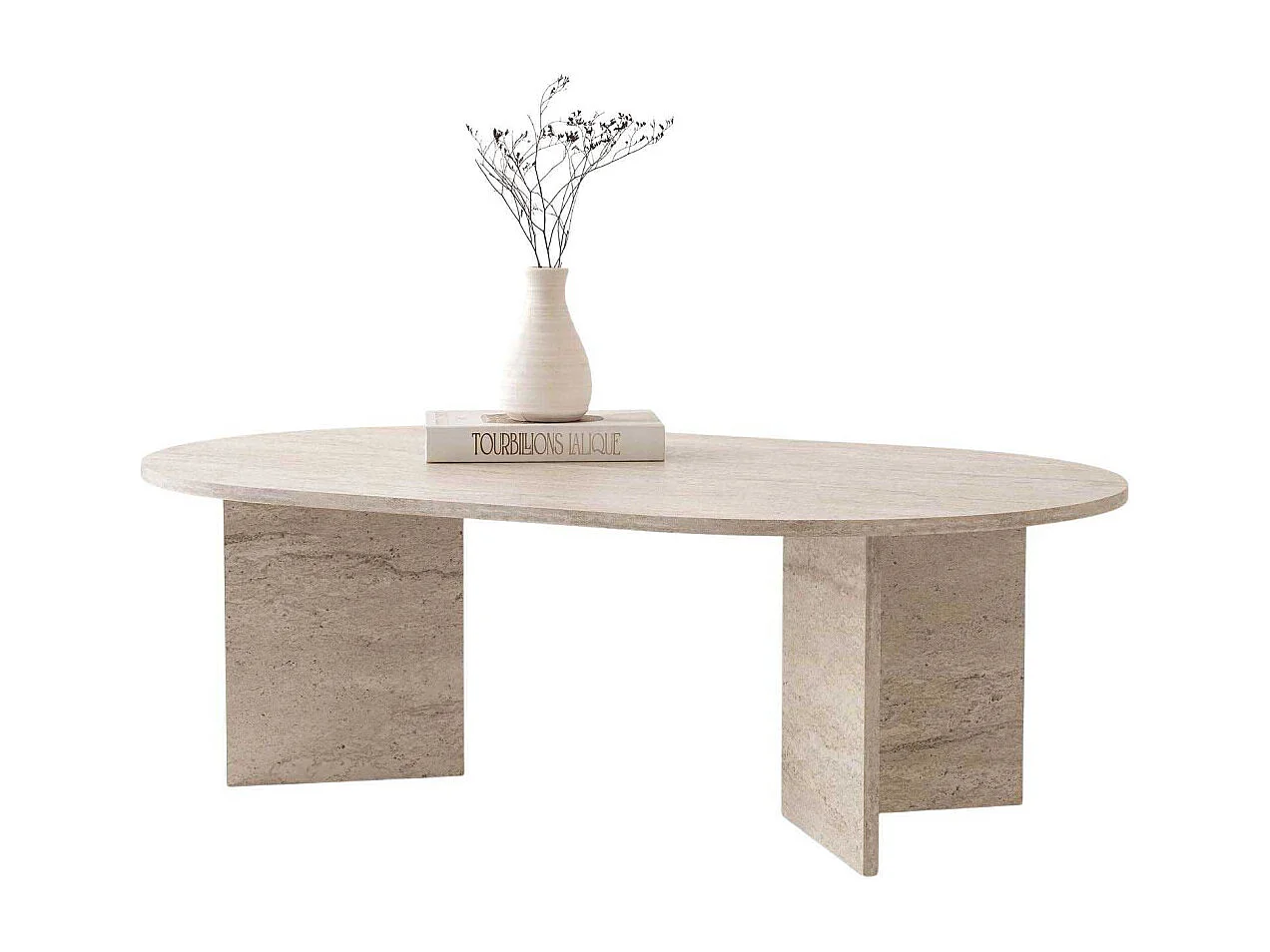 Table basse ovale en aggloméré Oscar