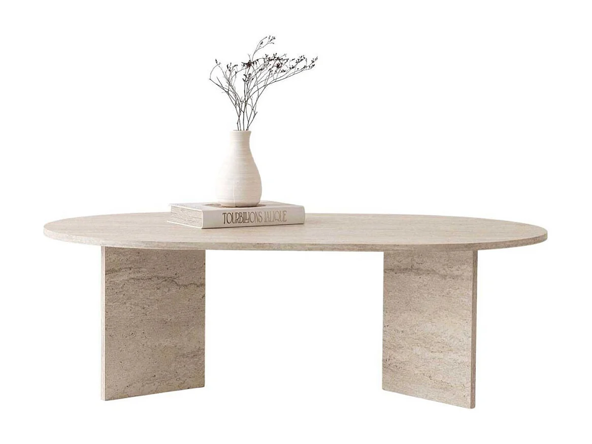 Table basse ovale en aggloméré Oscar