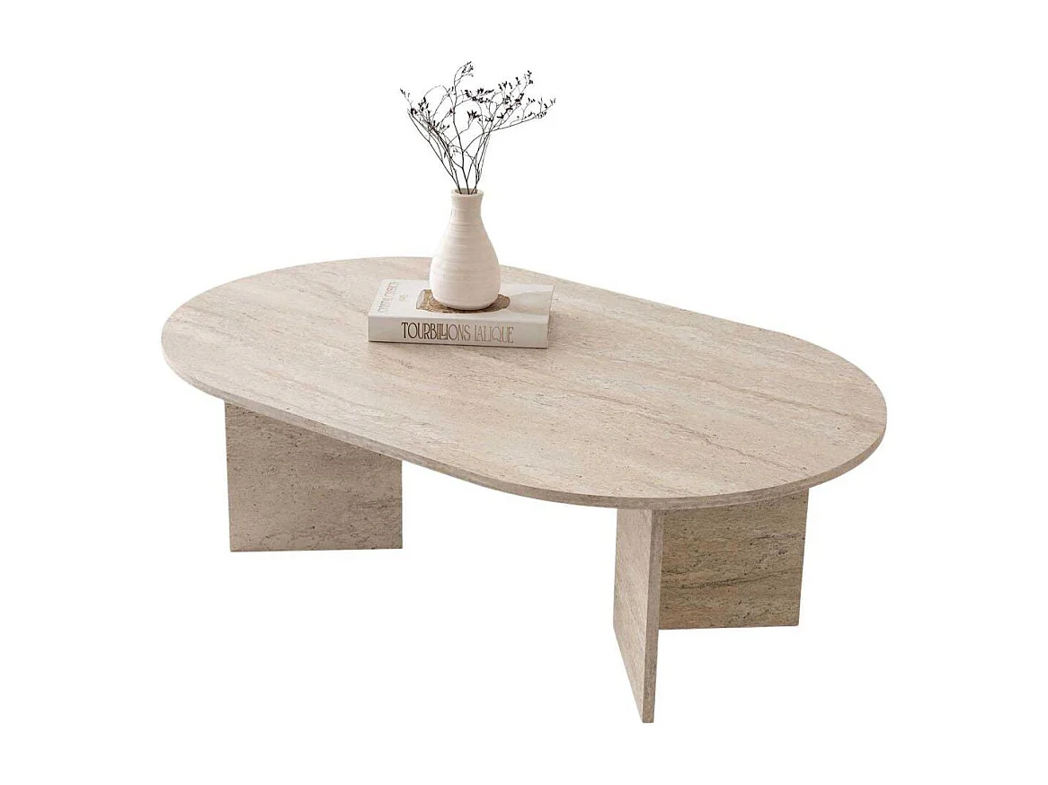 Table basse ovale en aggloméré Oscar