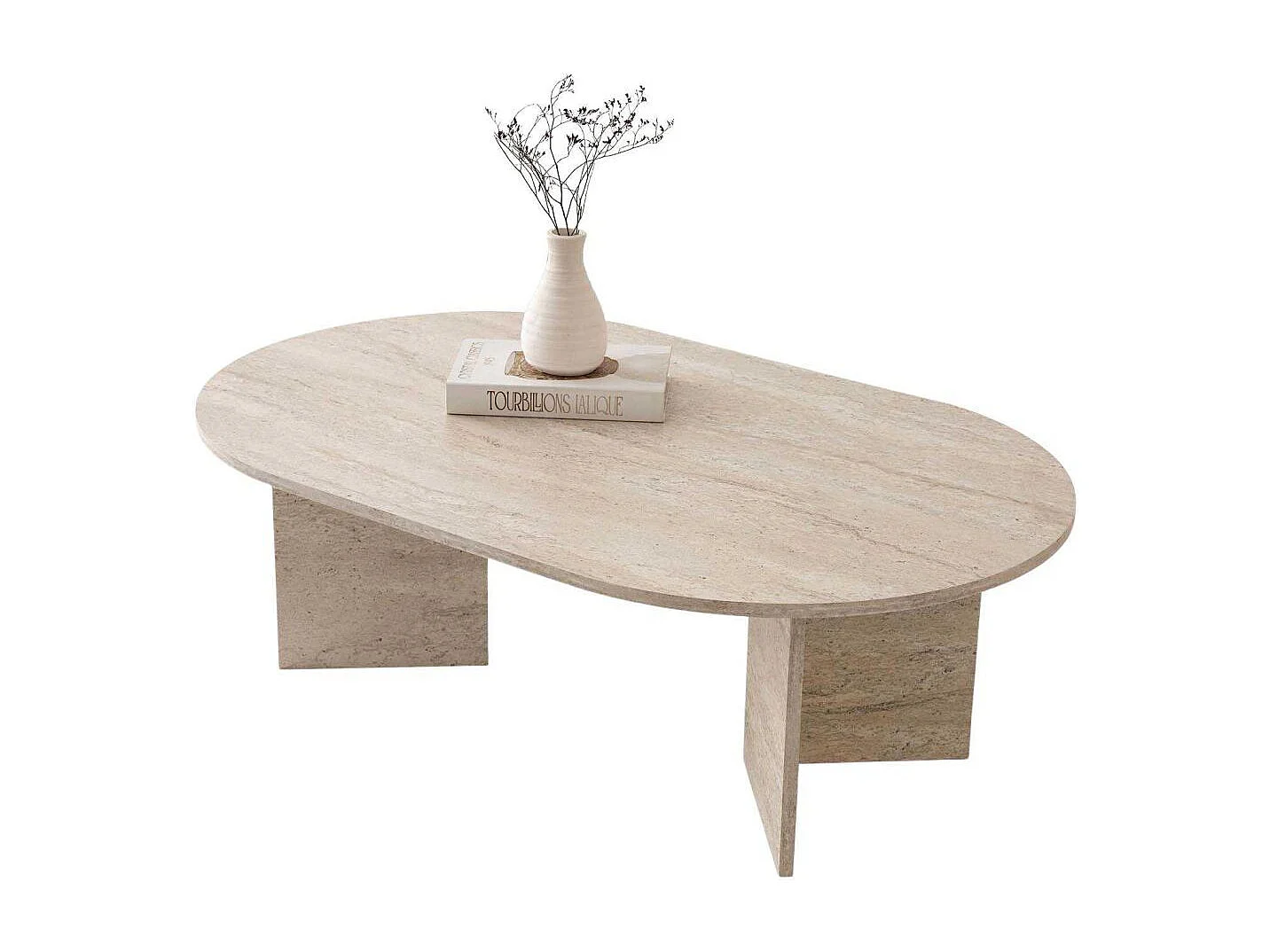 Table basse ovale en aggloméré Oscar