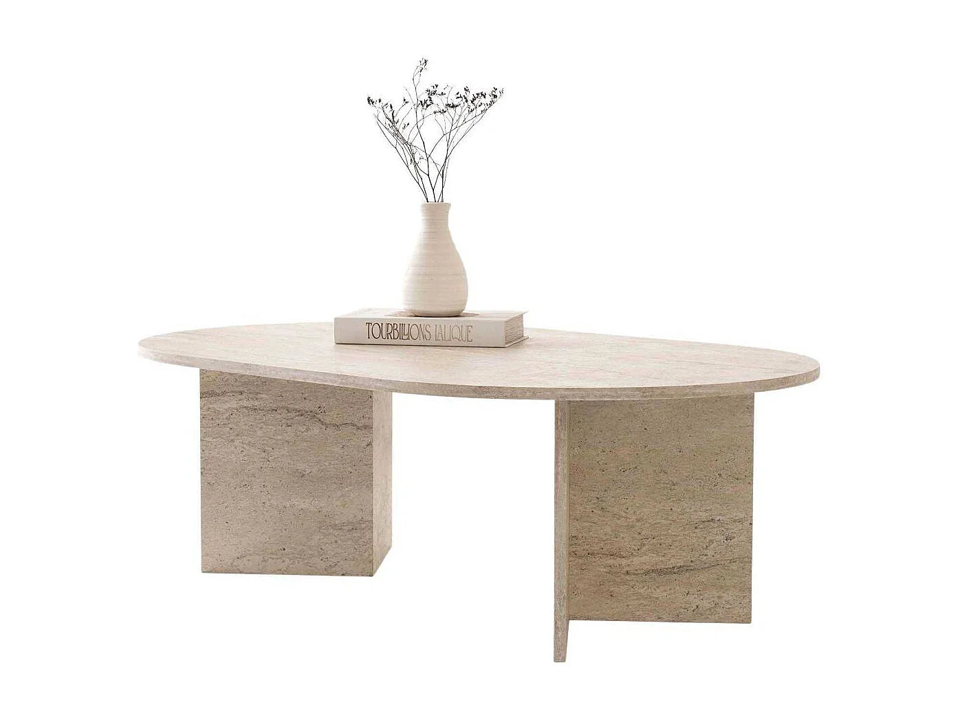 Table basse ovale en aggloméré Oscar