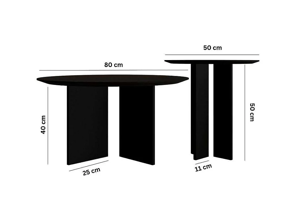 Ensemble de 2 tables en aggloméré Leo