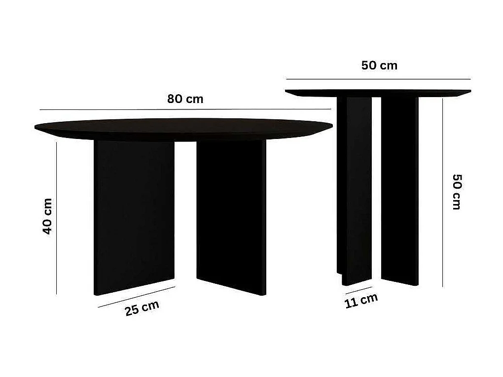 Ensemble de 2 tables en aggloméré Leo