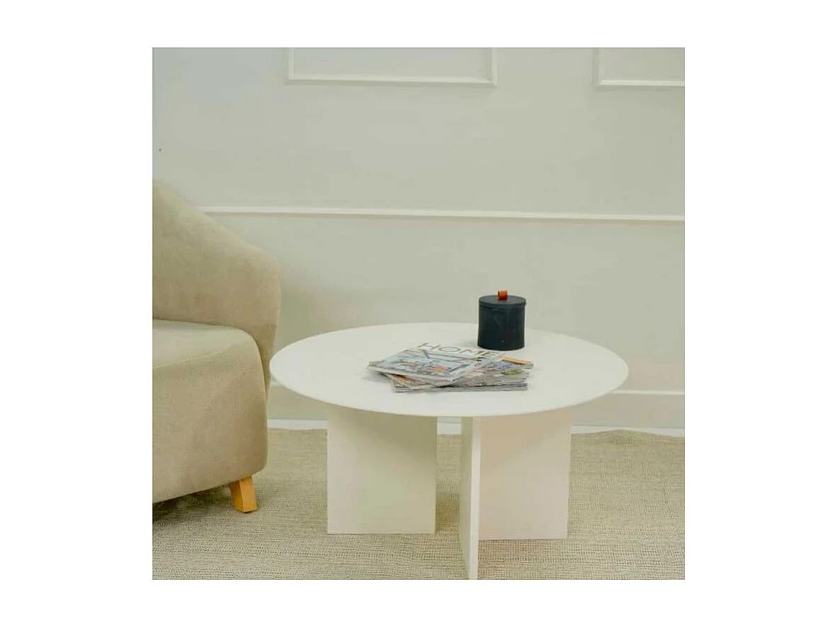 Table basse ronde 80 cm en aggloméré Leo