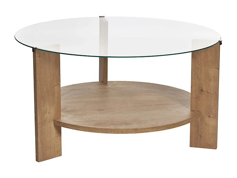 Table basse ronde en verre Clara