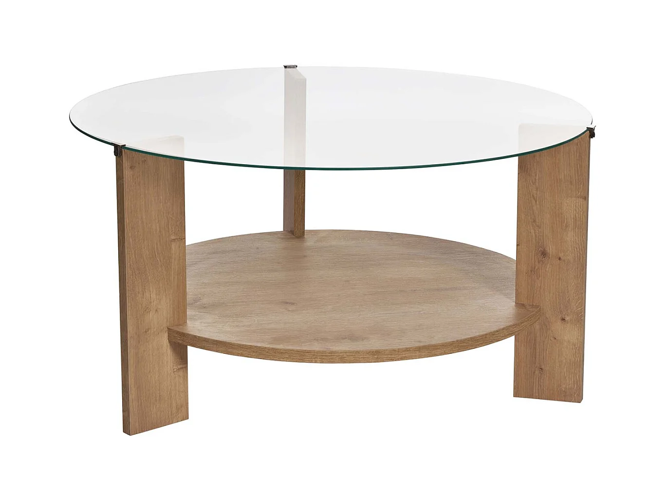 Table basse ronde en verre Clara