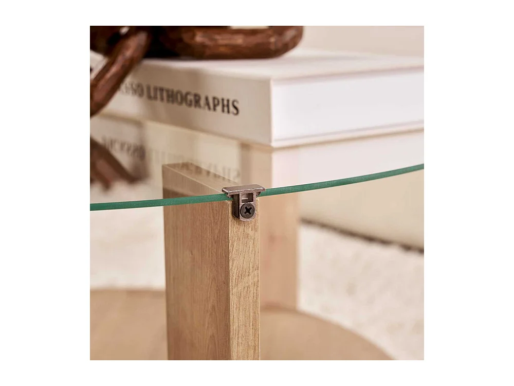 Table basse ronde en verre Clara