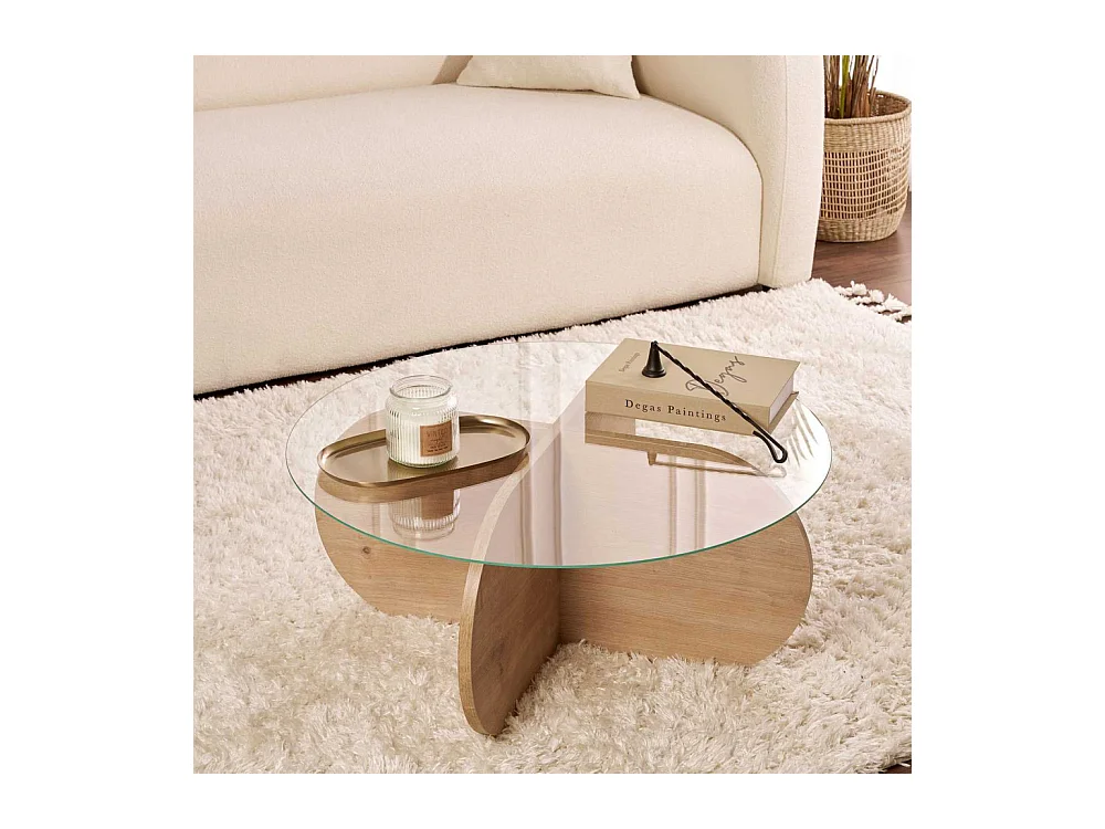 Table basse ronde en verre Aeris
