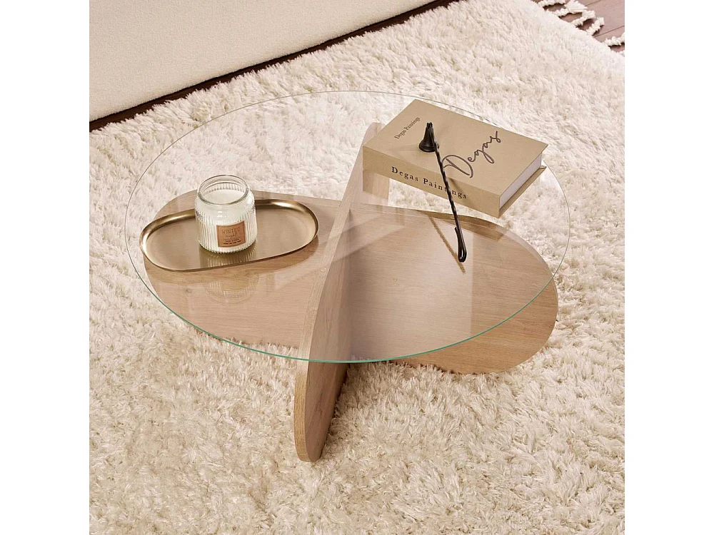 Table basse ronde en verre Aeris