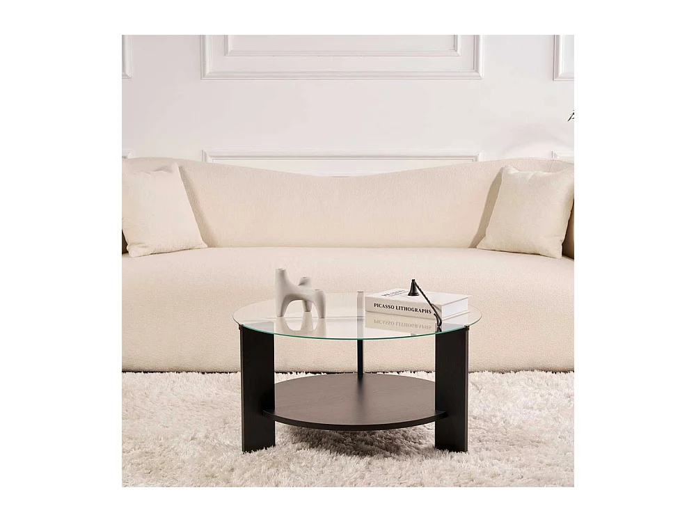 Table basse ronde en verre Clara