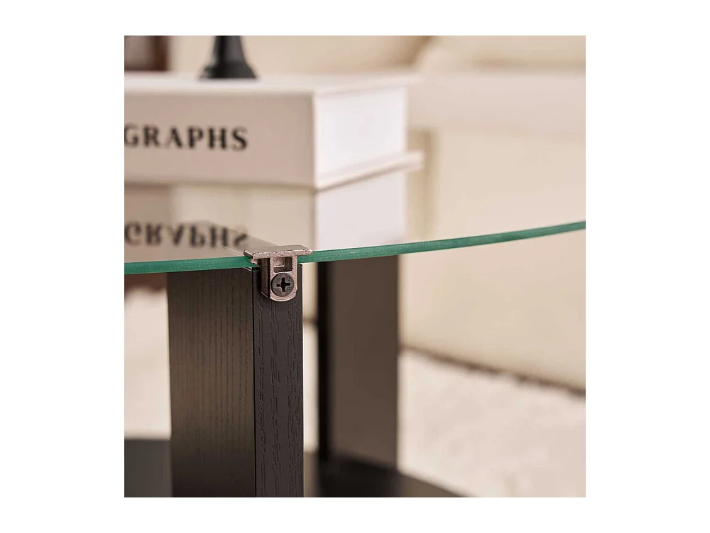 Table basse ronde en verre Clara