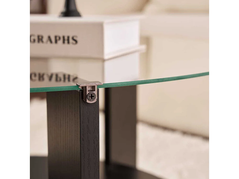 Table basse ronde en verre Clara