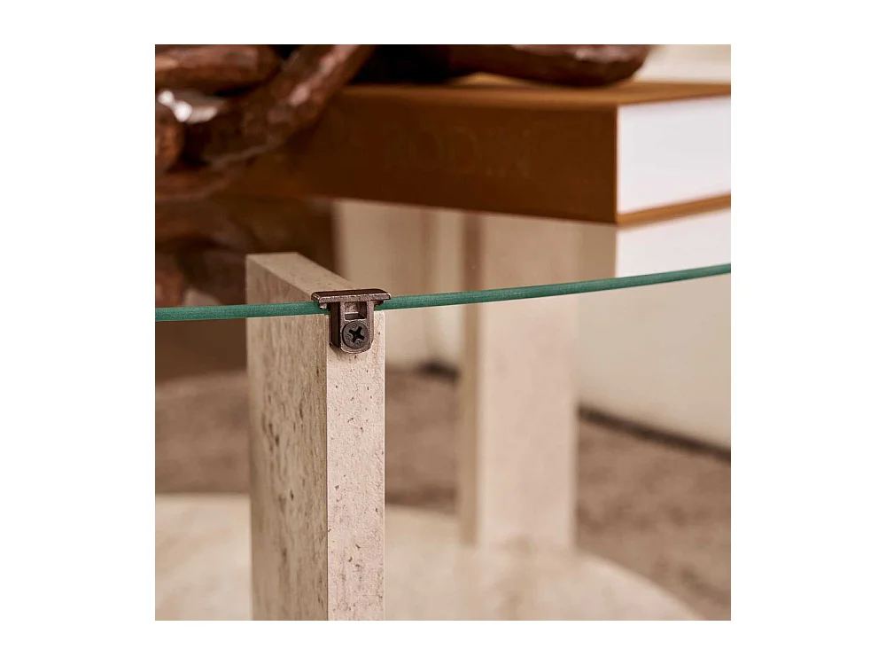 Table basse ronde en verre Clara