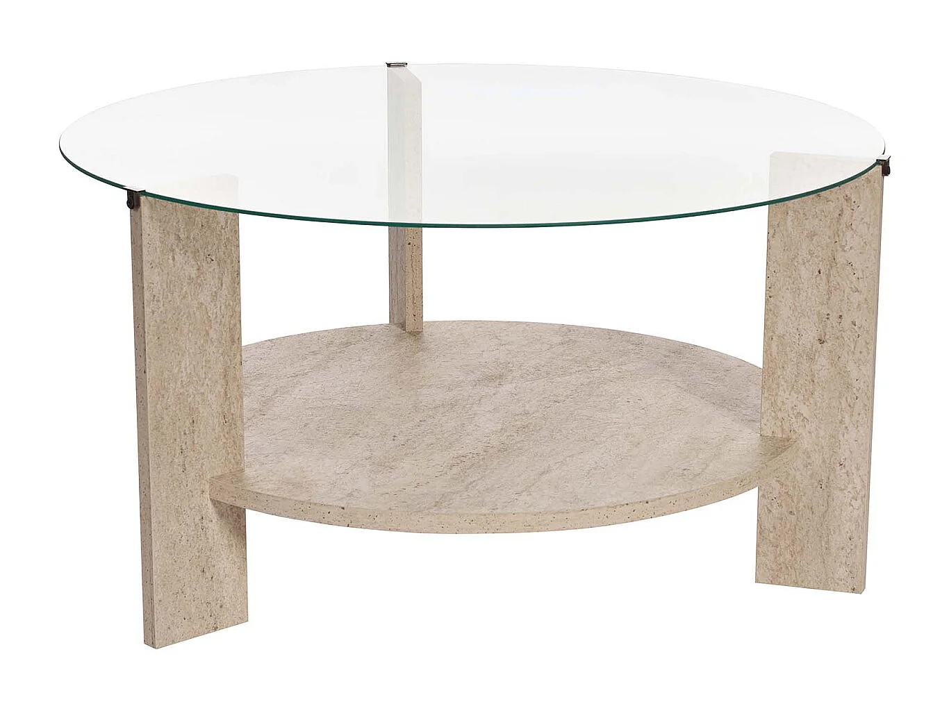 Table basse ronde en verre Clara