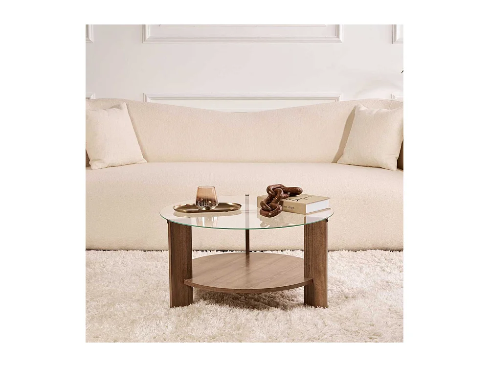 Table basse ronde en verre Clara