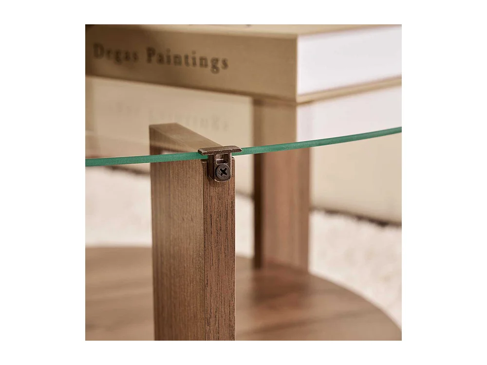 Table basse ronde en verre Clara