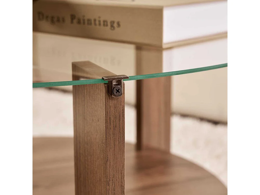 Table basse ronde en verre Clara