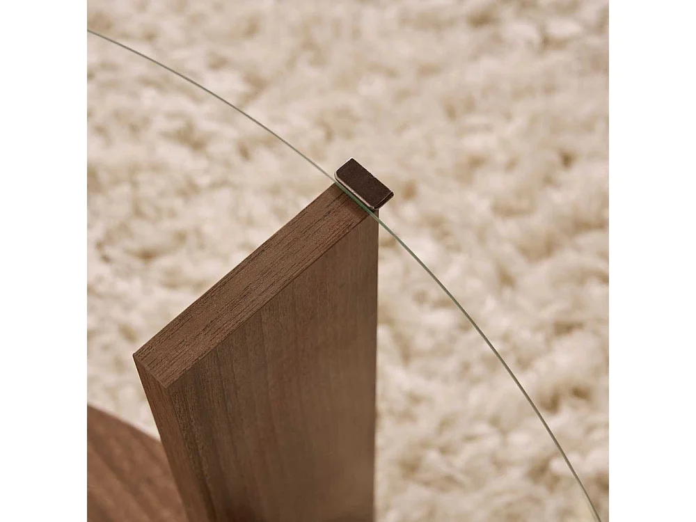 Table basse ronde en verre Clara