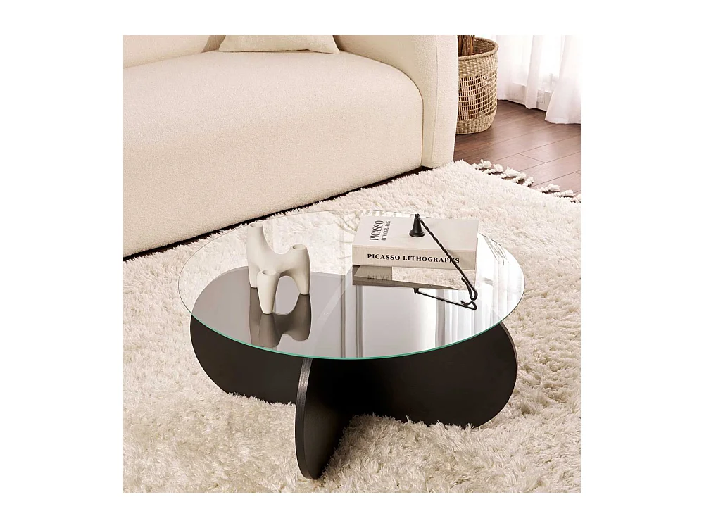Table basse ronde en verre Aeris