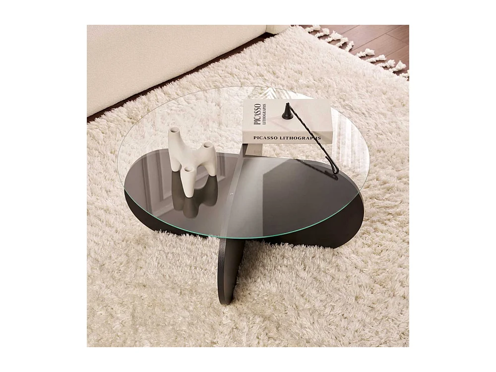 Table basse ronde en verre Aeris