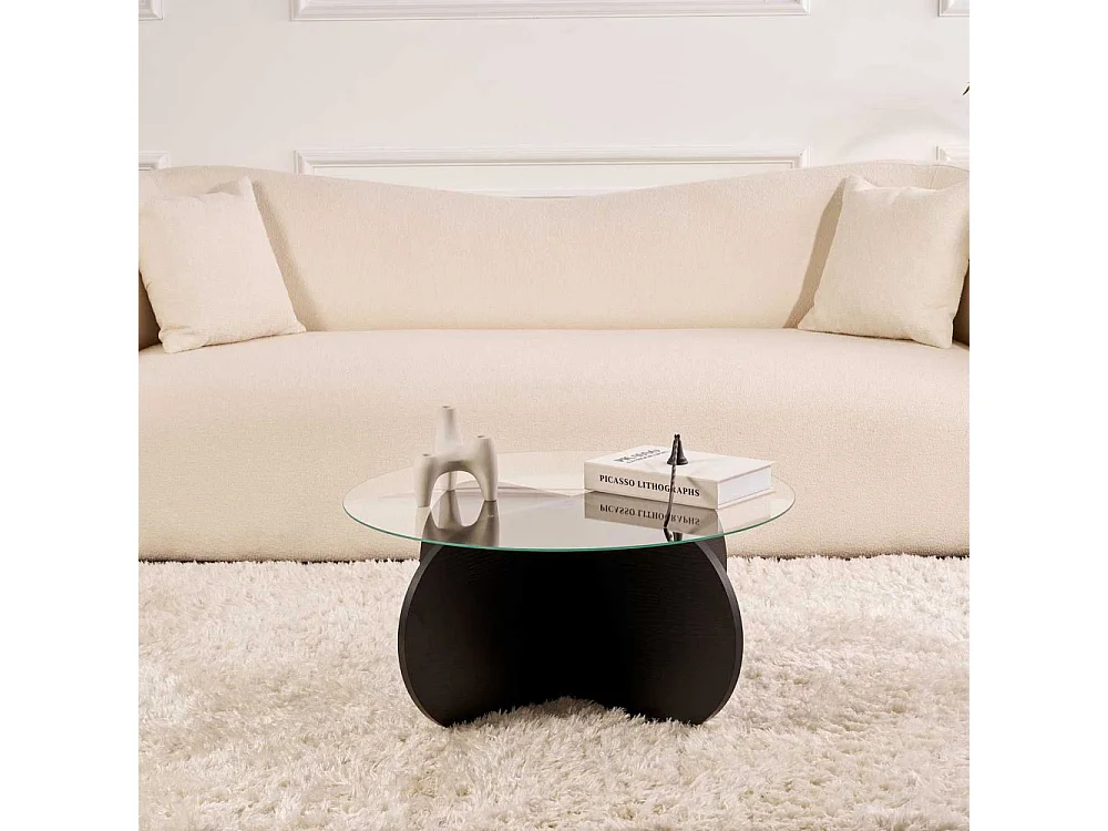 Table basse ronde en verre Aeris