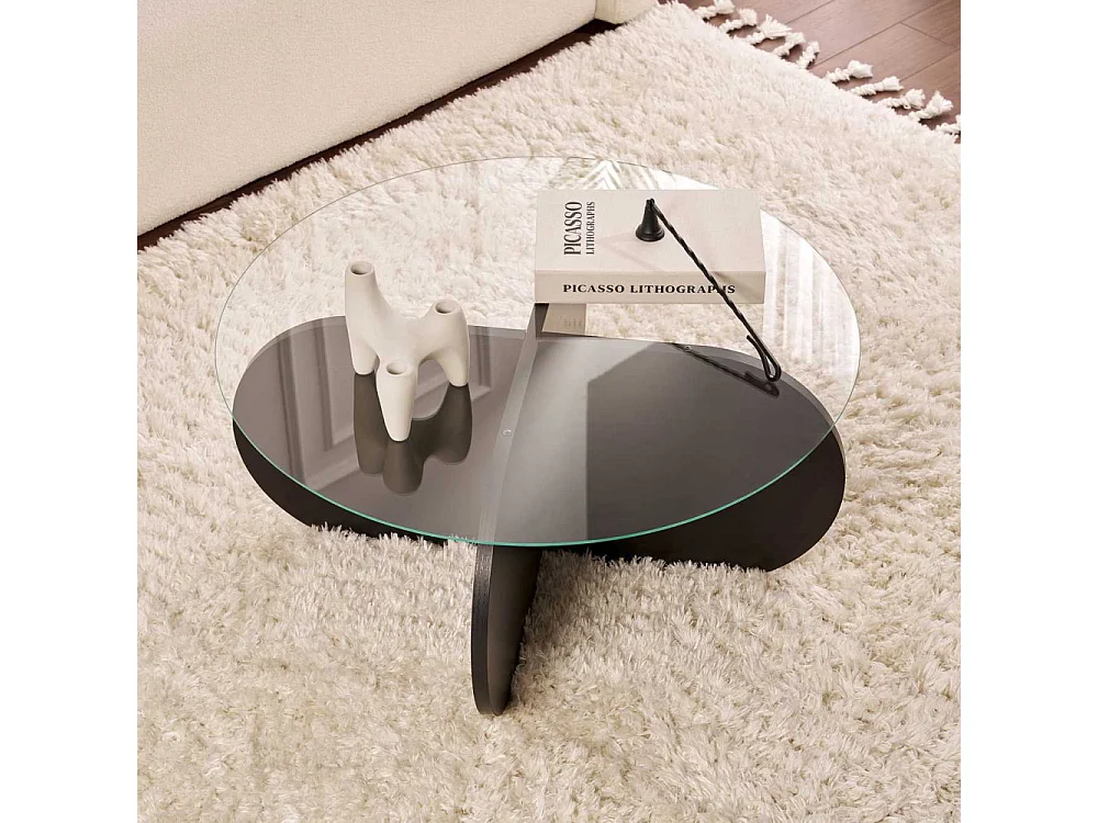 Table basse ronde en verre Aeris
