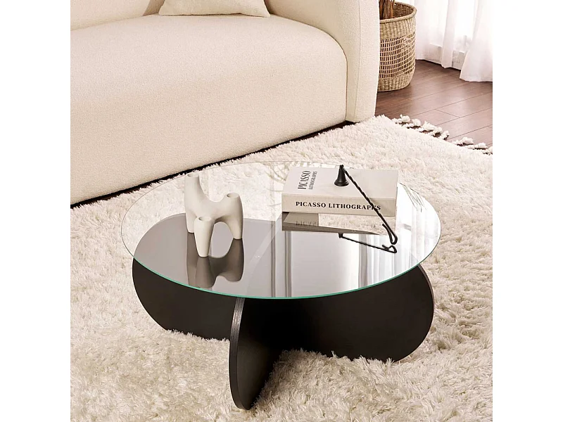Table basse ronde en verre Aeris