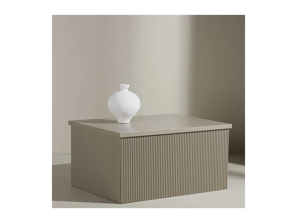 Table Basse Nervurée "Lenox" 80cm Beige