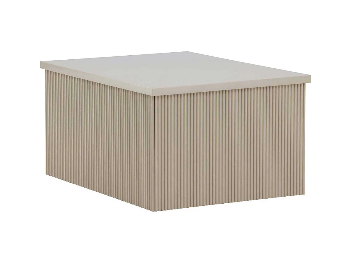 Table Basse Nervurée "Lenox" 80cm Beige