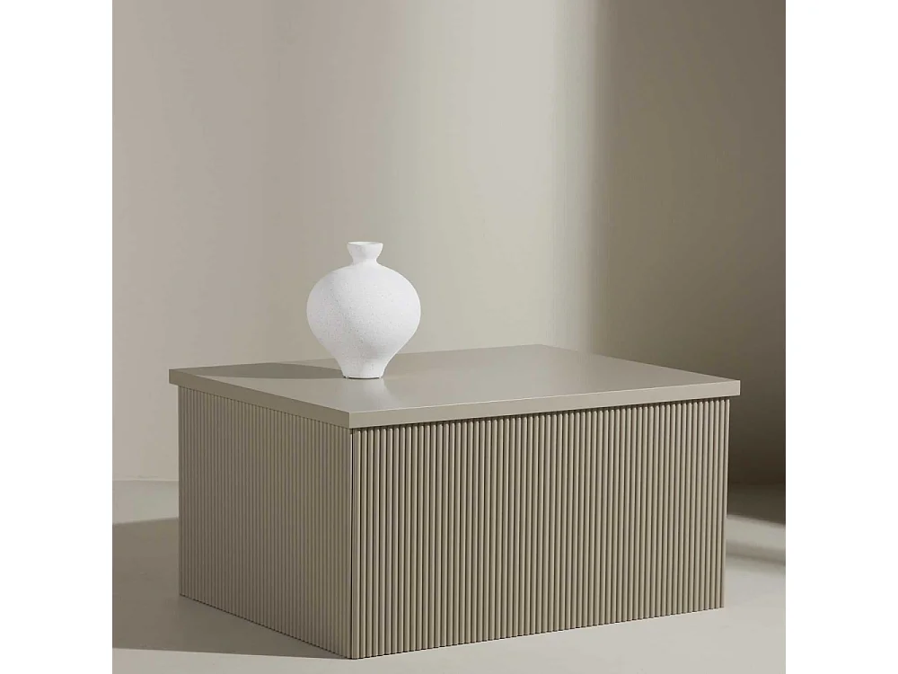 Table Basse Nervurée "Lenox" 80cm Beige