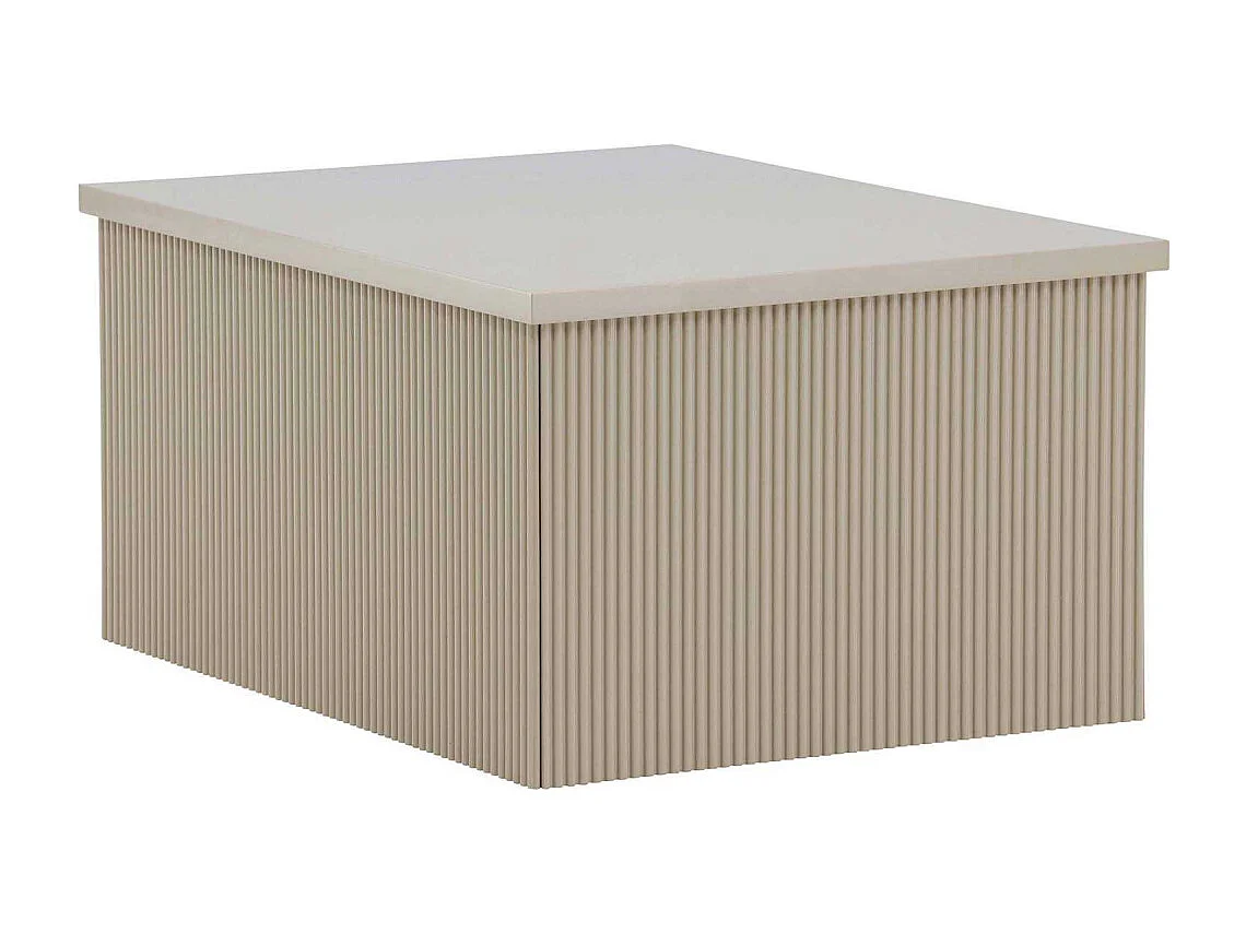 Table Basse Nervurée "Lenox" 80cm Beige