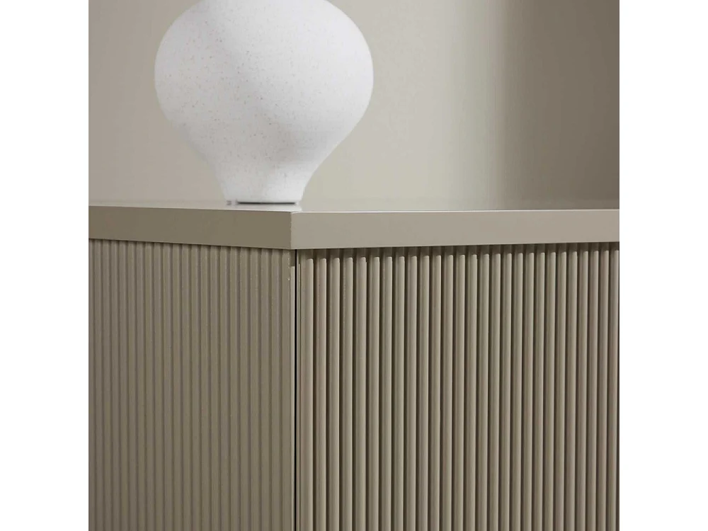 Table Basse Nervurée "Lenox" 80cm Beige